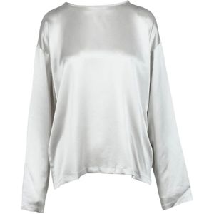 Fabiana Filippi, Dames, Blouses & Shirts, Grijs, Maat: S Zijde,