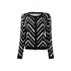 Twinset Chevron Bloemenmotief Cardigan , Multicolor , Dames , Maat: S