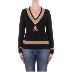 Lauren Ralph Lauren - MEREN - Trui - Zwart - V-hals - Lange Mouwen