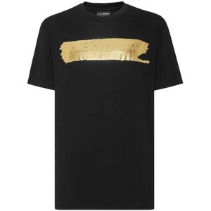 Plein Sport, Heren, Tops, Zwart, Maat: XS Katoen,