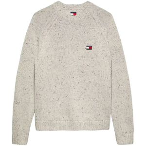 Tommy Jeans, Heren, Truien, Beige, Maat: XS Wol,