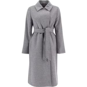 Max Mara, Dames, Mantels, Grijs, Maat: 3XS Wol,