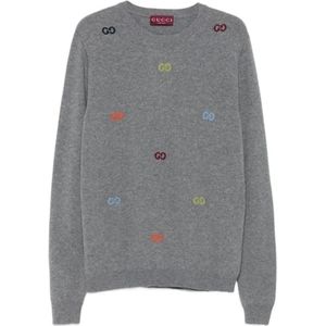 Gucci, Heren, Truien, Grijs, Maat: M Wol,