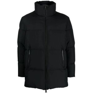 Herno, Heren, Jassen, Zwart, Maat: 3XL Poliester,