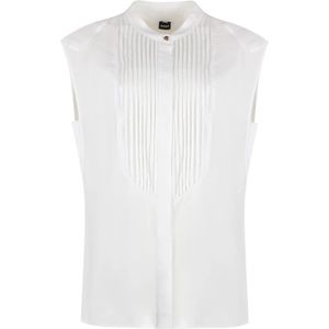 Hugo, Dames, Blouses & Shirts, Wit, Maat: S Jersey,
