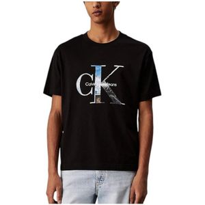 Calvin Klein, Heren, Tops, Zwart, Maat: M Katoen,