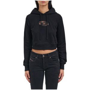 Diesel, Dames, Sweatshirts & Hoodies, Zwart, Maat: M