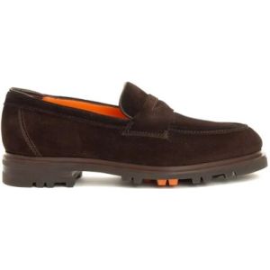 Santoni Bruine Casual-Chic Mocassin met Moderne Details , Brown , Heren , Maat: 42 EU