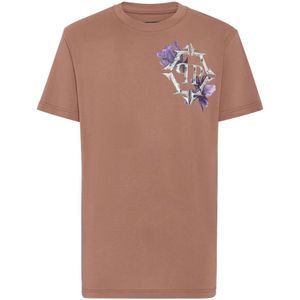 Philipp Plein, Heren, Tops, Bruin, Maat: L Katoen,