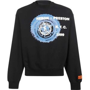 Heron Preston, Heren, Sweatshirts & Hoodies, Zwart, Maat: S Katoen,