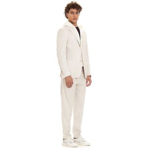 Eleventy, Heren, Pakken, Wit, Maat: 2XL Wol,