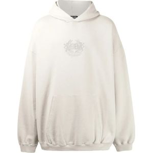 Balenciaga, Heren, Sweatshirts & Hoodies, Beige, Maat: XS Katoen,
