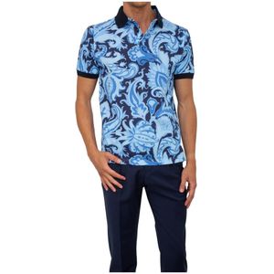 Etro, Heren, Tops, Blauw, Maat: L Katoen,