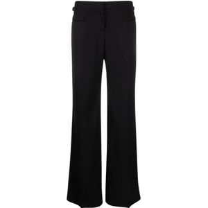Tom Ford, Dames, Broeken, Zwart, Maat: XS Wol,