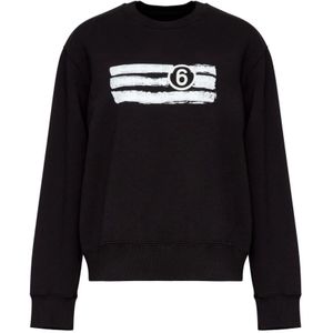 MM6 Maison Margiela, Dames, Sweatshirts & Hoodies, Zwart, Maat: M