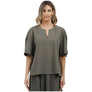 Max Mara, Dames, Blouses & Shirts, Groen, Maat: M Katoen,
