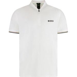 BOSS - Polo - Wit - Polyester - Korte Mouwen - Slanke Pasvorm