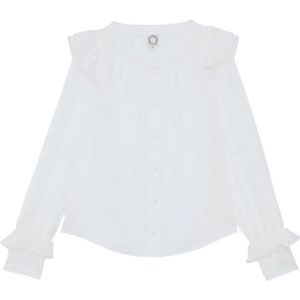 Ines de la Fressange Paris, Dames, Blouses & Shirts, Wit, Maat: 2XS Katoen,