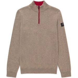 Ecoalf - Gebreide Trui - Bruin - Heren - Zip-Up