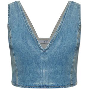 Iro - Denim top Illian - Blauw - Dames - Crop Top