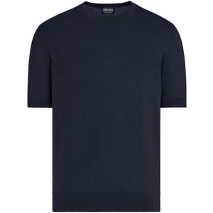 Zegna, Heren, Tops, Blauw, Maat: XL Katoen,