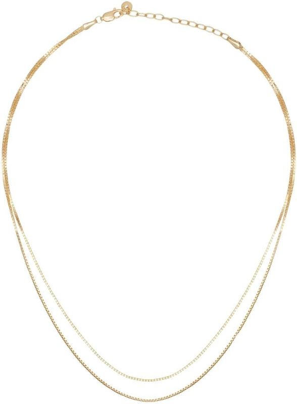 Caï - Layering Game - Ketting - Geel - 925 Zilver Verguld - 38 cm en 40 cm