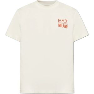 Emporio Armani Ea7, Heren, Tops, Beige, Maat: M Katoen,