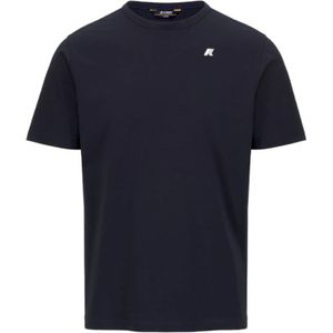 K-Way, Heren, Tops, Blauw, Maat: M Katoen,
