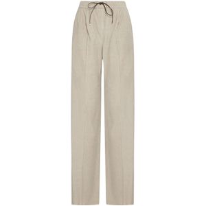 Max Mara, Dames, Broeken, Beige, Maat: L Corduroy,