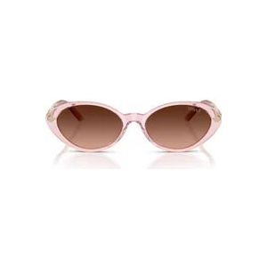 Versace Ovale zonnebril met roze verlooplens , Pink , unisex , Maat: 54 MM