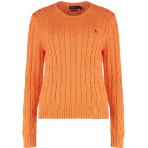 Polo Ralph Lauren - Trui met Kabelpatroon - Oranje - Dames - Katoen