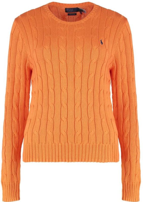 Polo Ralph Lauren - Trui met Kabelpatroon - Oranje - Dames - Katoen