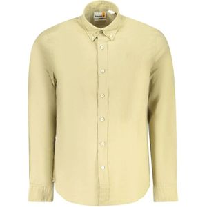 Timberland, Heren, Overhemden, Beige, Maat: 2XL Katoen,