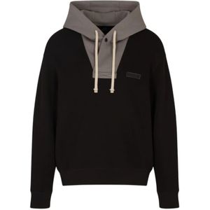 Armani Exchange, Heren, Sweatshirts & Hoodies, Zwart, Maat: L Katoen,