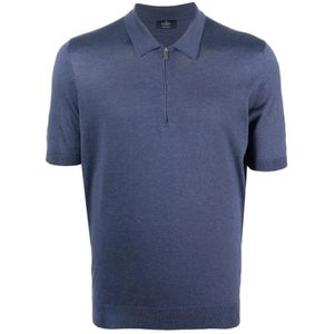 Barba, Heren, Tops, Blauw, Maat: 2XL Zijde,