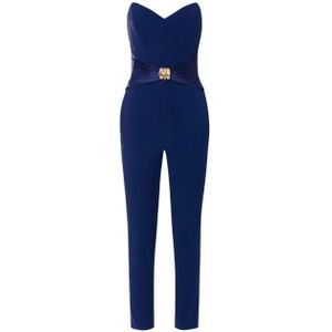 Elisabetta Franchi, Dames, Jumpsuits & Playsuits, Blauw, Maat: XL Poliester,