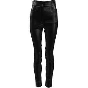 Dolce & Gabbana, Dames, Broeken, Zwart, Maat: XS Katoen,