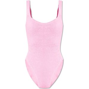 Hunza G, Dames, Badkleding, Roze, Maat: ONE Size Polyamide,