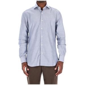 Barba, Heren, Overhemden, Blauw, Maat: XL Katoen,