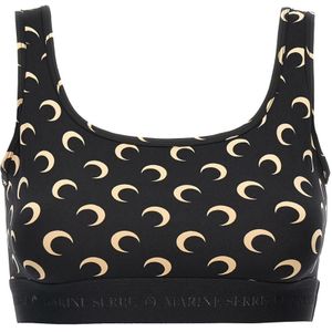 Marine Serre, Dames, Tops, Zwart, Maat: XS Polyamide,