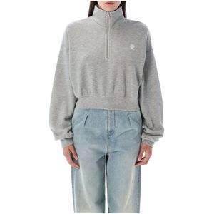 Éterne, Dames, Sweatshirts & Hoodies, Grijs, Maat: S Katoen,