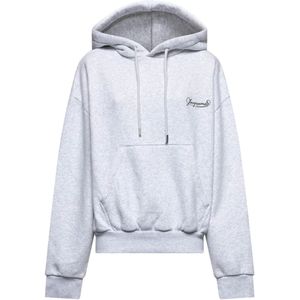 Jacquemus, Dames, Sweatshirts & Hoodies, Grijs, Maat: 2XS Katoen,