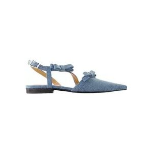 Ganni Denim Multi Bow Ballet Flats , Blue , Dames , Maat: 40 EU