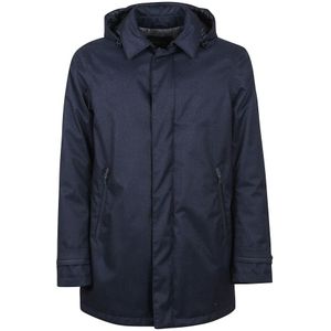 Herno, Heren, Mantels, Blauw, Maat: 4XL Wol,