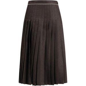 Burberry, Dames, Rokken, Bruin, Maat: XS Zijde,