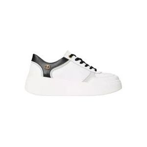 Twinset Sneakers Platform in leer Art. 232Tcp090 , White , Dames , Maat: 41 EU