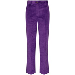 Twinset, Dames, Broeken, Paars, Maat: S Katoen,