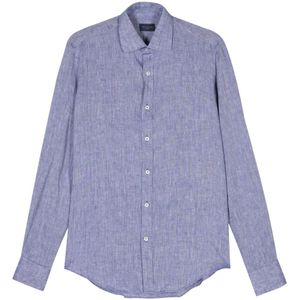 Paul & Shark, Heren, Overhemden, Blauw, Maat: M Linnen,