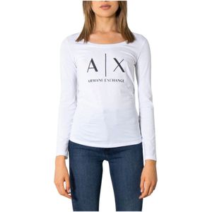 Armani Exchange, Dames, Tops, Wit, Maat: XL Katoen,