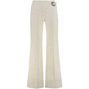 Versace Jeans Couture, Dames, Broeken, Beige, Maat: 3XS Katoen,